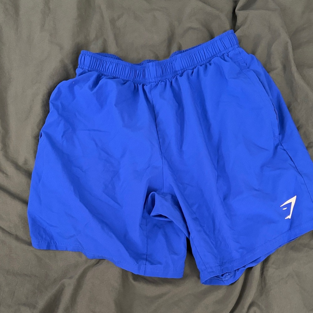 Blue Athletic Shorts with Logo